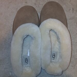 UGG Tan and Cream Sheepskin Slippers